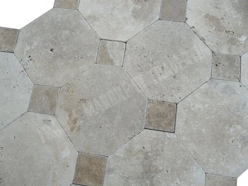 Travertin Classique et Noce Hexagone 30,5x30,5x1 cm Antique 1'er Choix  75 € HT - m² - 03.webp