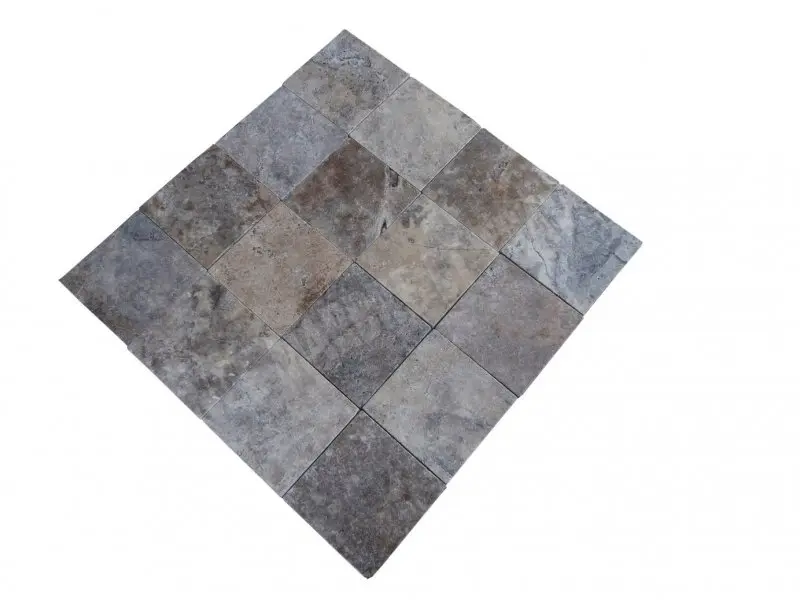 Travertin Gris Silver 20,3 x 20,3 x 2 cm Antique 1'er Choix 45 € HT - m² - 04.webp