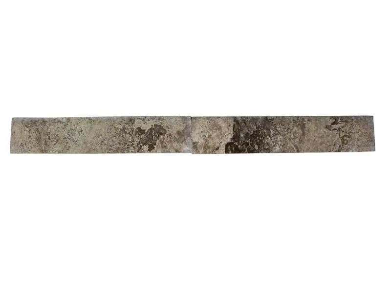 Travertin Walnut  Plinthes 40,6x8x1,2 cm Brossée 1'er Choix 4 € HT - piece - 02.webp