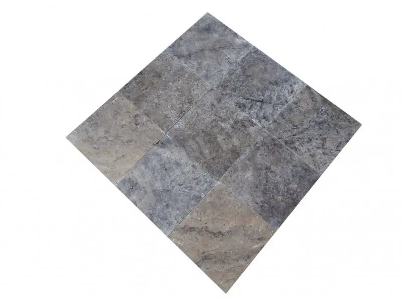 Travertin Gris Silver 30x30x1,5 cm Antique 1'er Choix 45 € HT - m²- 01.webp
