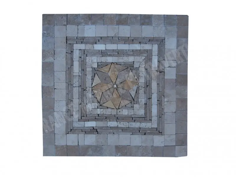 Travertin Mixte Rosaces 61x61 cm Antique Rustique 75 € HT - piéce - 03.webp