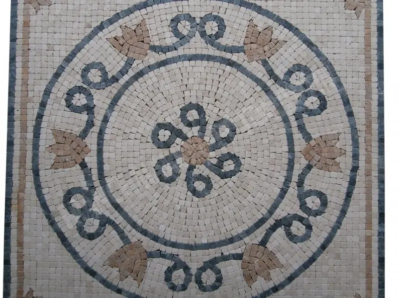 Travertin Mixte Micro Rosaces 61x61 cm Antique 1'er Choix 300 € HT - piece - 01.webp