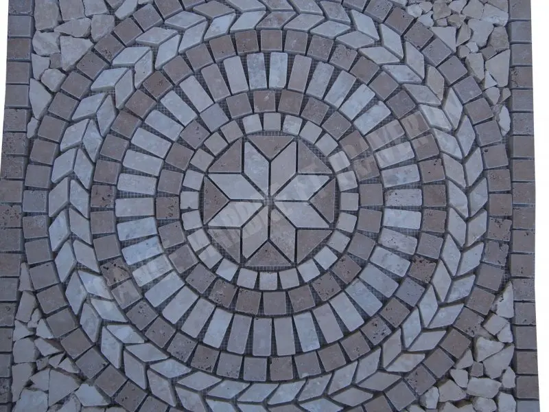 Travertin Mixte Rosaces Antique 61x61 cm Antique 1'er Choix 125 € HT - piece - 01.webp