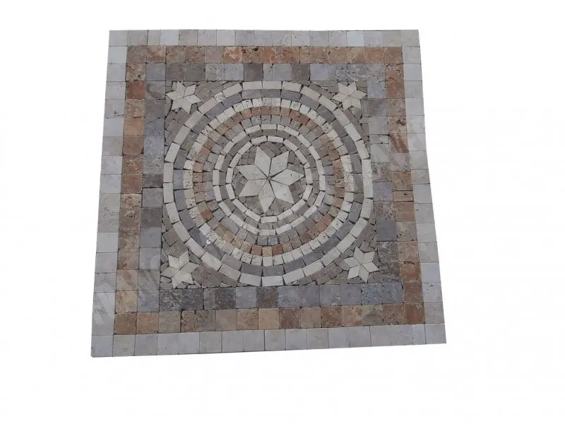 Travertin Mixte Rosaces 80x80x1 cm Antique Rustique 150 € HT - piece - 01.webp