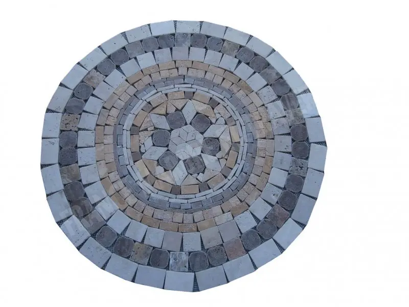 Travertin Mixte Rosaces Rond Diametre 78 cm Antique Rustique 99 € HT - piece - 02.webp