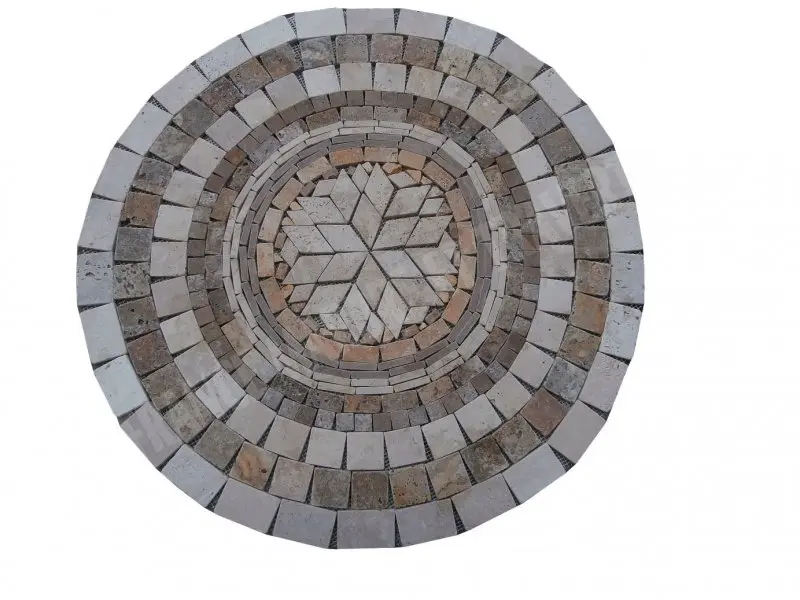 Travertin Mixte Rosaces Diametre 60 cm Antique Rustique 75 € HT - piece - 03.webp