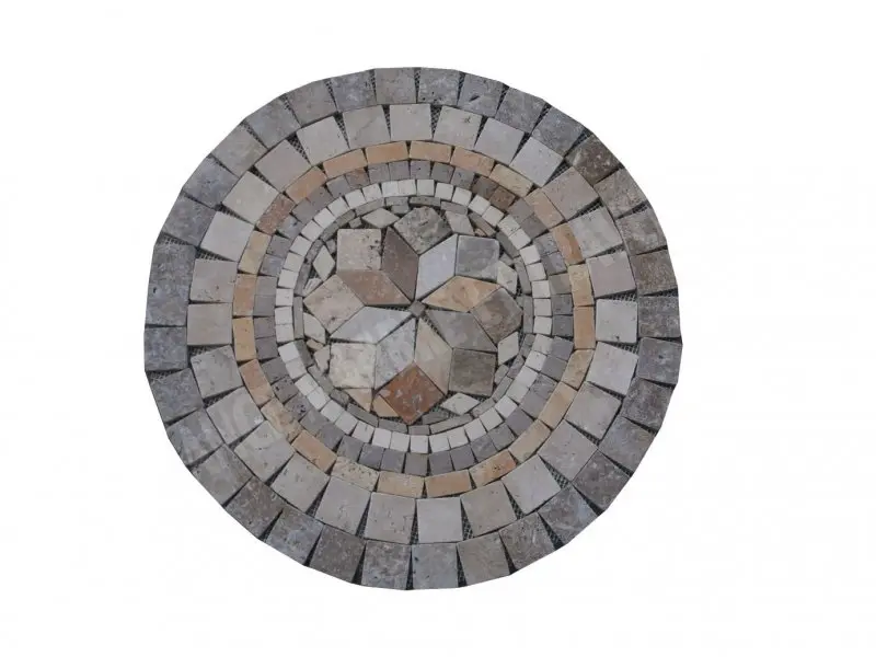 Travertin Mixte Rosaces Diametre 60 cm Antique Rustique 75 € HT - piece - 02.webp