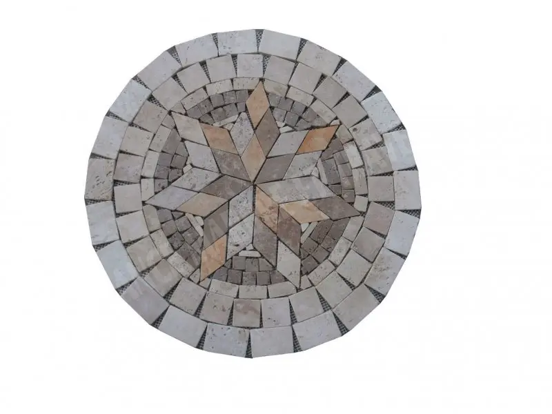 Travertin Mixte Rosaces Diametre 60 cm Antique Rustique 75 € HT - piece - 01.webp