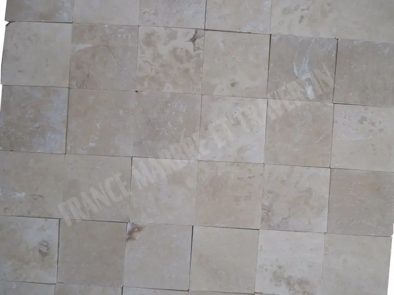 Travertin Classique 10x10x1cm Adoucie Rustique 22 € HT - m² - 01.webp