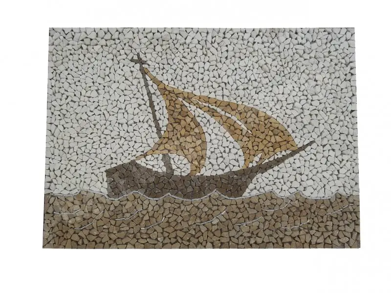 Travertin Tableau Bateau 92x66 cm Mosaique 450 € HT - piece - 04.webp