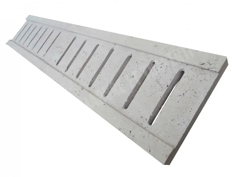 Travertin Classique Grille Modèle Canal Adoucie 50x20x3cm 30 € HT - pièce - 03.webp