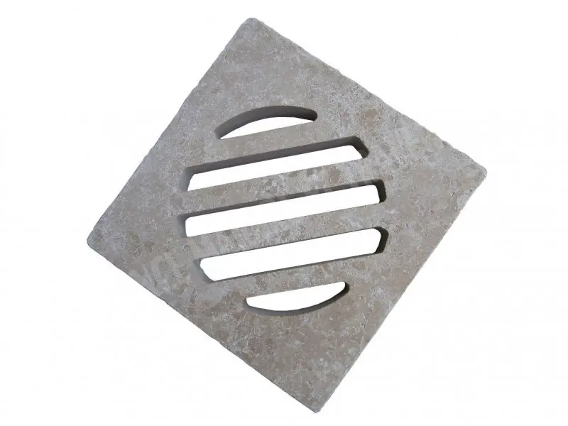 Travertin Classique Grille Siphon Antique Rainure 25x25x3 cm 20 € HT - piece - 01.webp