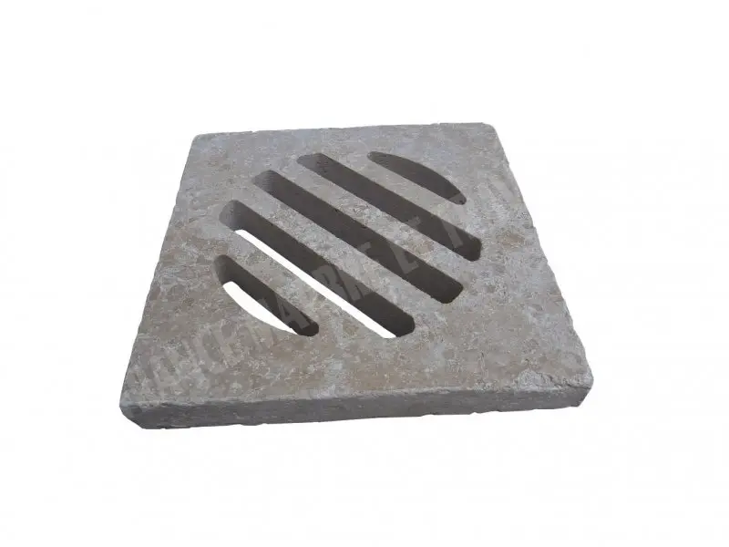 Travertin Classique Grille Siphon Antique Rainure 25x25x3 cm 20 € HT - piece - 02.webp