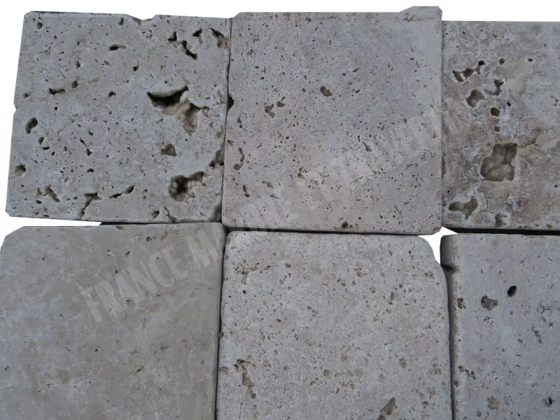 Travertin Classique Beige Pavée  15x15x3cm Antique Rustique 30 € HT - m² - 01.webp