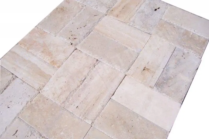 Travertin Classique Rustique Pavée Brossée 15x30x3 cm 35 €HT-m²- 01.webp