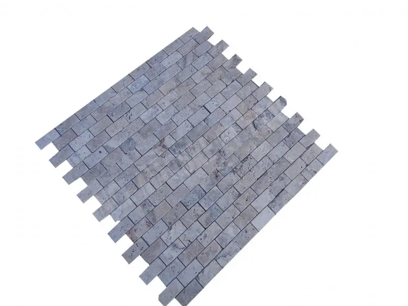 Travertin Philadelphia Mosaique 4,8 x 10 cm Rustique Antique 6 € HT - plaque - 04.webp