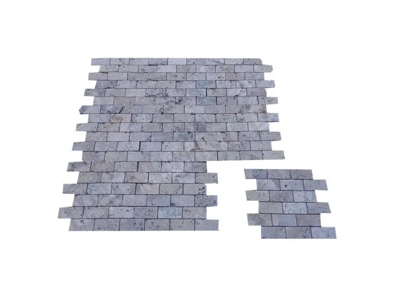 Travertin Philadelphia Mosaique 4,8 x 10 cm Rustique Antique 6 € HT - plaque - 02.webp