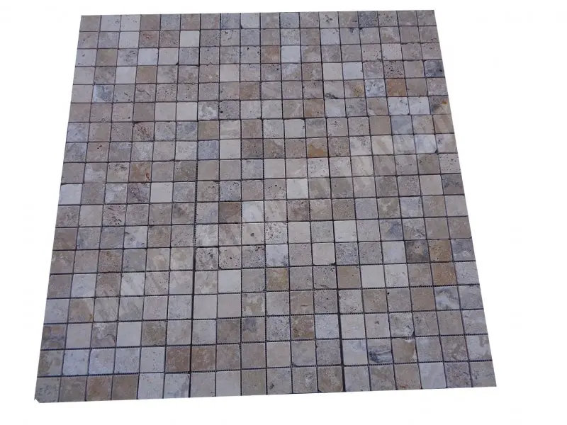 Travertin Philadelphia Mosaique 4,8 x 4,8 cm Antique Rustique 6 € HT - plaque - 01.webp