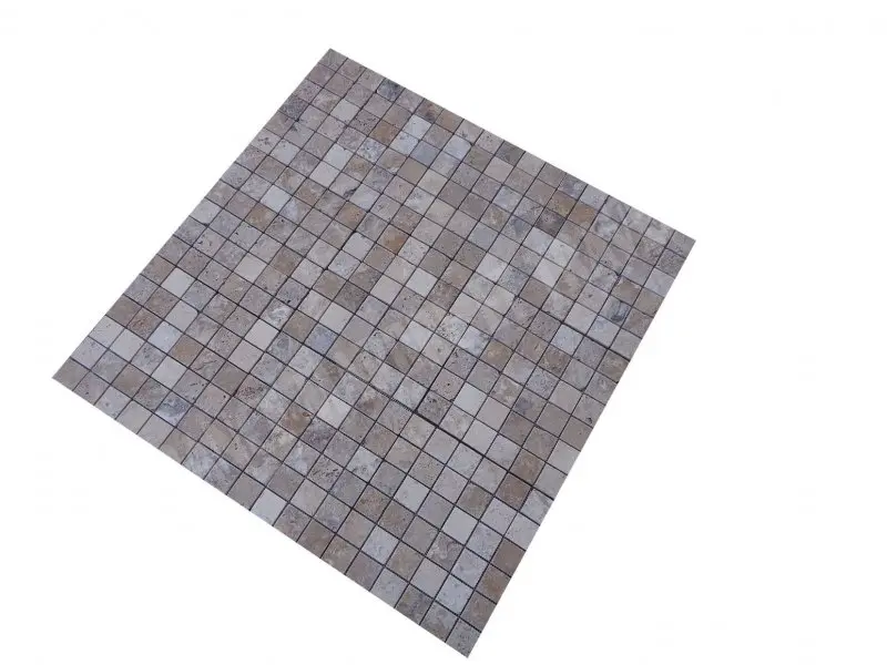 Travertin Philadelphia Mosaique 4,8 x 4,8 cm Antique Rustique 6 € HT - plaque - 02.webp
