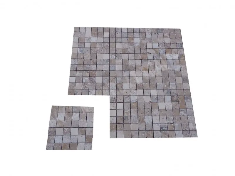 Travertin Philadelphia Mosaique 4,8 x 4,8 cm Antique Rustique 6 € HT - plaque - 04.webp
