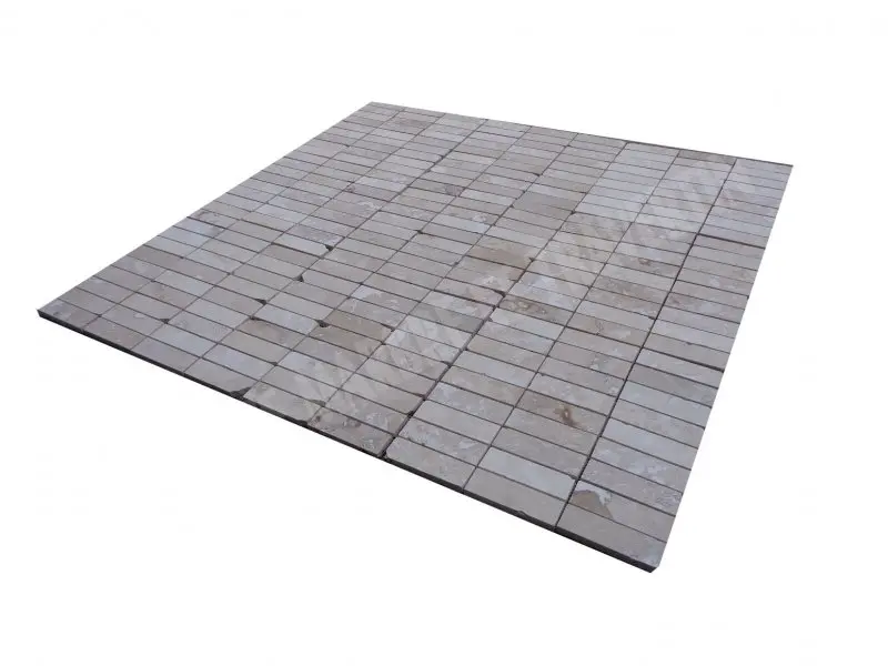 Travertin Classique Beige Mosaique 3x10 cm Adoucie Rustique 6 € HT - plaque - 03.webp