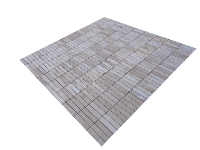 Travertin Classique Beige Mosaique 2,3x10 cm Adoucie Rustique 7 € HT - plaque - 03.webp