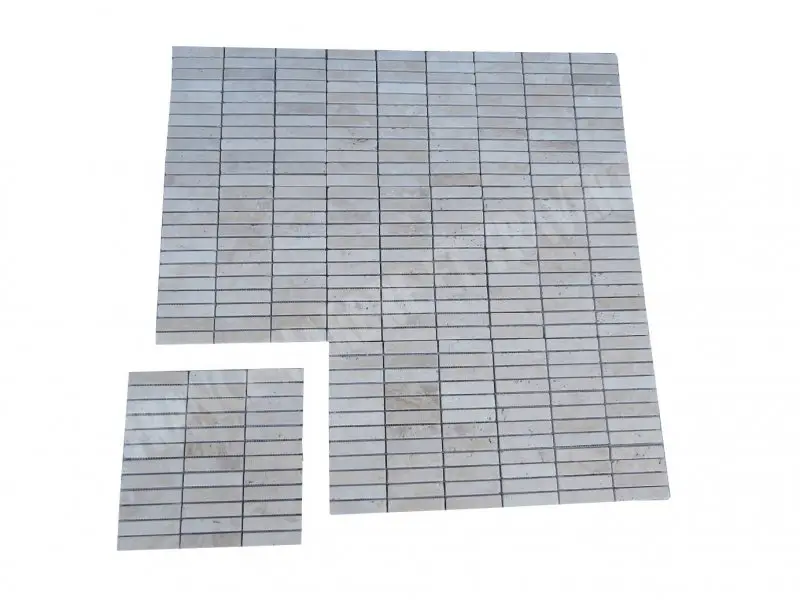 Travertin Classique 2,3 x 10 cm Mosaique 1'er choix Antique 8 € HT - plaque - 01.webp