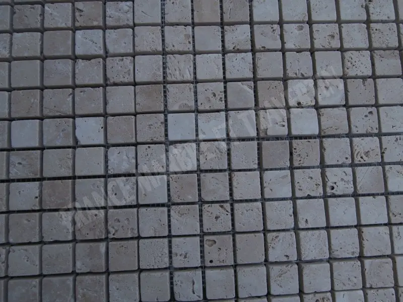 Travertin Classique Antique  Mosaique 2,3x2,3 cm 1'er Choix 8 € HT - plaque - 04.webp