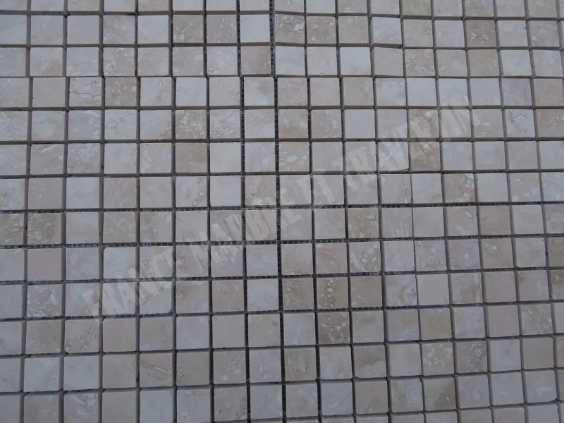 Travertin Classique Adoucie  Mosaique 2,3x2,3 cm 1'er Choix 8 € HT - plaque - 03.webp