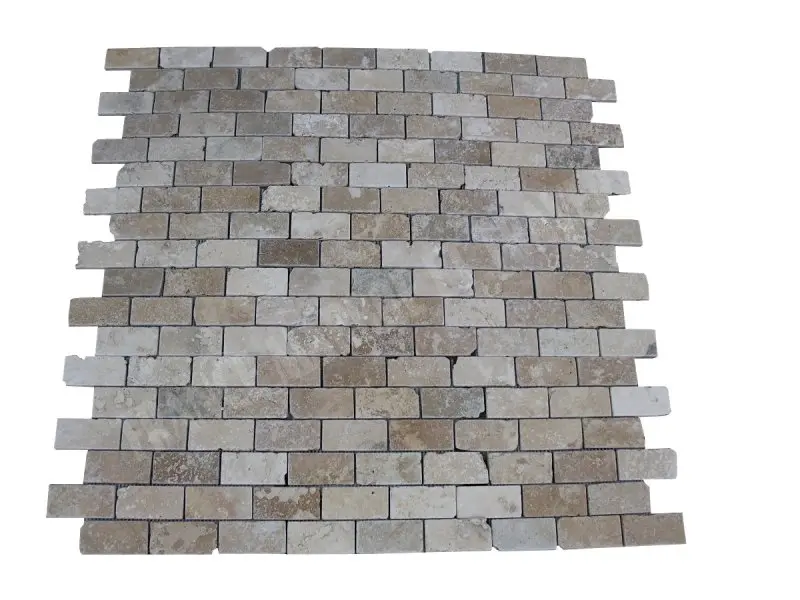 Travertin Classique 4,8x10 cm Mosaique Rustique 5 € HT - plaque - 02.webp