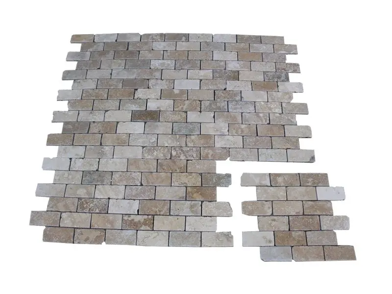 Travertin Classique 4,8x10 cm Mosaique Rustique 5 € HT - plaque - 01.webp