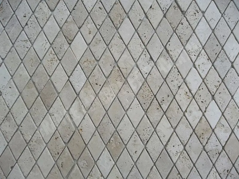 Travertin Classique Losange Mosaique Antique Rustique 5 € HT - plaque - 04.webp