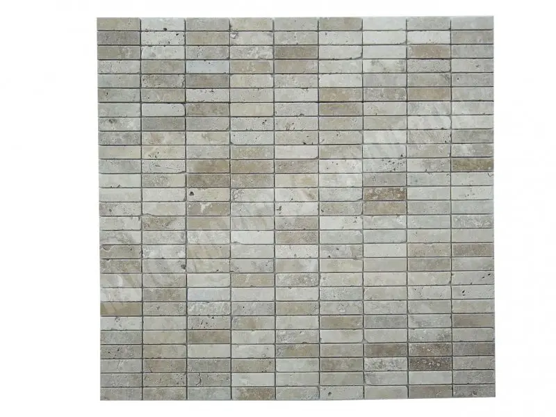 Travertin Classique 3x10 cm Mosaique Antique  Rustique 5 € HT - plaque - 02.webp
