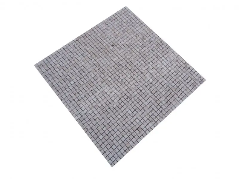 Travertin Classique Clair Beige 2,3x2,3 cm Mosaique Antique Rustique 6 € HT - plaque - 04.webp