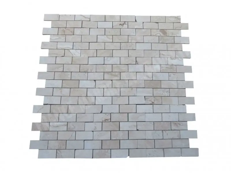 Travertin Ivoire 4,8x10 cm Mosaique Rebouche Adoucie Rustique 5 € HT - Plaque.webp