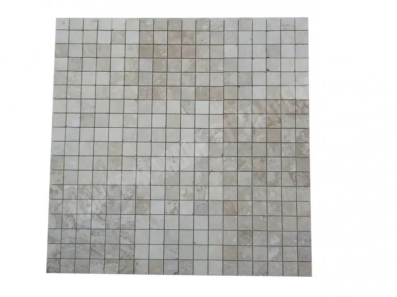 Travertin Ivoire Mosaique 4,8x4,8 cm Adoucie Rustique 7 € HT - plaque - 02.webp