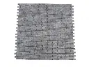 Travertin Gris Silver Mosaique 2,3 x 4,8 cm Antique Rustique 7 € HT - plaque - 01.webp