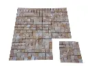Travertin Jaune Or Mosaique 4,8x4,8 cm Adoucie Rustique 6 € HT - plaque - 04.webp