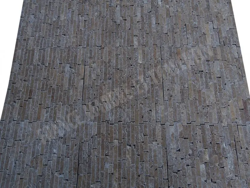 Travertin Noce Marron 1,5 cm Batonnet Mosaique Antique 1'er Choix 9 € HT - Plaque- 02.webp