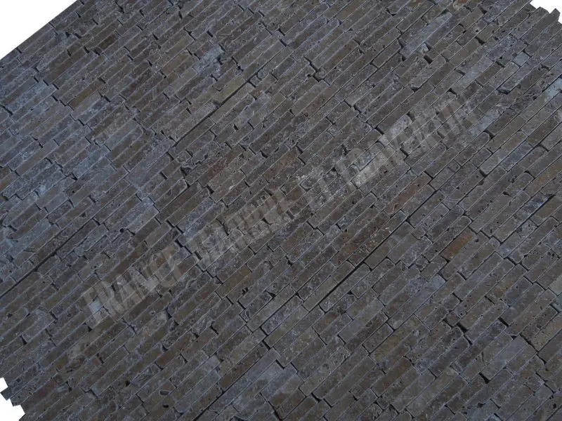 Travertin Noce Marron 1,5 cm Batonnet Mosaique Antique 1'er Choix 9 € HT - Plaque- 04.webp