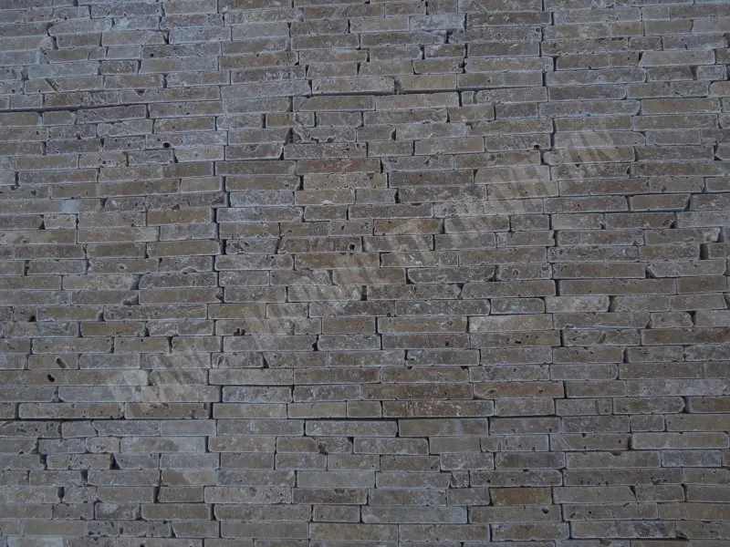 Travertin Noce Marron 1,5 cm Batonnet Mosaique Antique 1'er Choix 9 € HT - Plaque- 03.webp