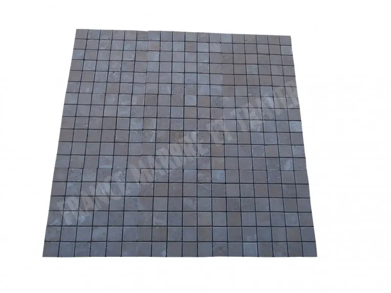 Travertin Noce Mosaique 4,8x4,8x1 cm Antique 1'er choix 9 € HT - plaque - 01.webp