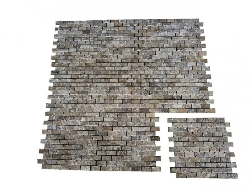 Travertin Noce 2,3x4,8 cm Mosaique Antique Rustique 5 € HT - plaque - 01.webp