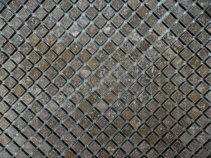 Travertin Noce 2,3x2,3 cm Antique Diagonal Mosaique 4 € HT - plaque - 04.webp