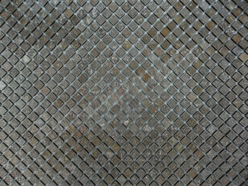Travertin Noce 2,3x2,3 cm Antique Diagonal Mosaique 4 € HT - plaque - 03.webp