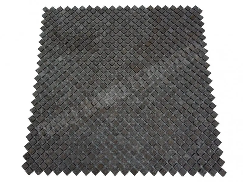 Travertin Noce 2,3x2,3 cm Antique Diagonal Mosaique 4 € HT - plaque - 02.webp
