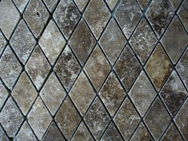 Travertin Noce Losange Mosaique Antique 1'er Choix 7 € HT - plaque - 04.webp