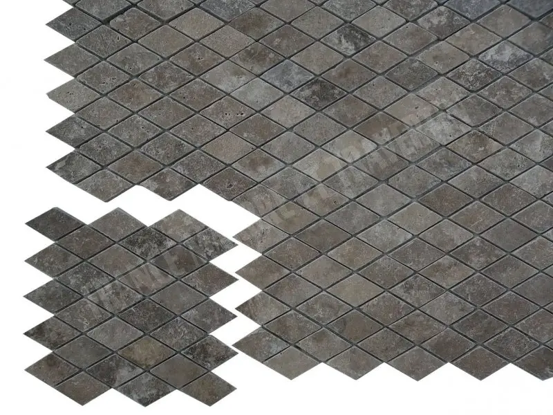 Travertin Noce Losange Mosaique Antique 1'er Choix 7 € HT - plaque - 01.webp
