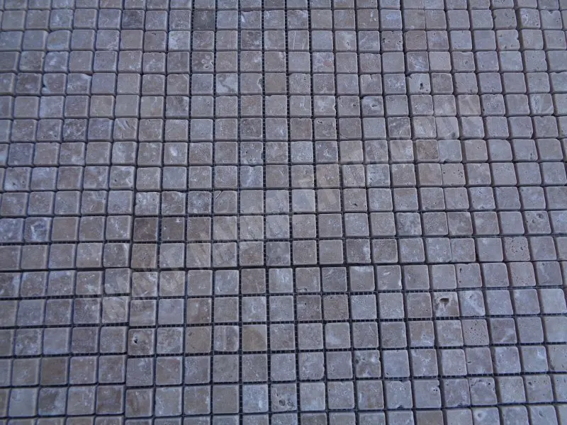 Travertin Noce Mosaique 2,3x2,3 cm Rustique Antique 5€HT-plaque- 04.webp