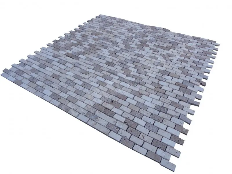 Travertin Classique - Noce Mosaique 2,3x4,8 cm Antique Rustique 6 € HT - plaque - 02.webp